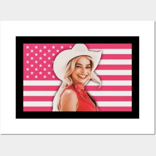 Barbie - Aerican pink flag Posters and Art